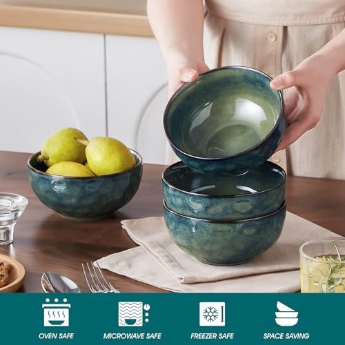 vancasso Starry 24oz Bowls for Soup, Ceramic Green bowls Set of 4