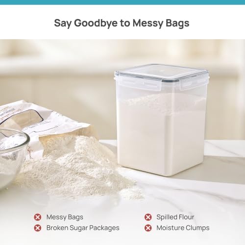 Vtopmart 3 PCS Flour and Sugar Storage Container Sets for Beginner Bakers