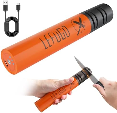 Cordless Electric Knife Sharpener, Rechargeable, 3-Speed, 7000RPM