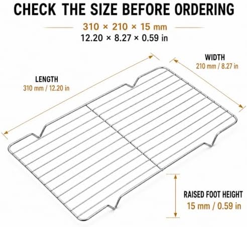 Cooling Rack 304 Stainless Steel Baking Rack 12.20 x 8.27 in 1 Pack