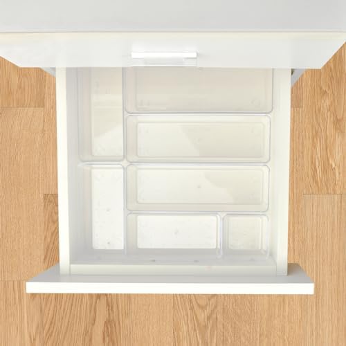 Manalete 15 Pcs Clear Plastic Drawer Organizer, Makeup & Vanity Organizer