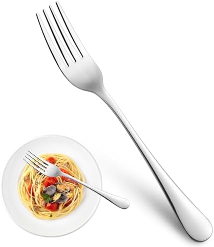8 Pieces Dinner Forks Set, Food-Grade Stainless Steel Forks, Silverware Forks for Home, Kitchen or Restaurant, Mirror Polished, Dishwasher Safe - 8 Inch