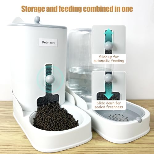 Gravity Cat Feeder By Petmagic,Cat Food and Water Bowl Set.