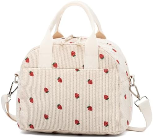 LOVELYWIND Lunch Box for Women, Strawberry Crossbody Insulated Lunch Bag