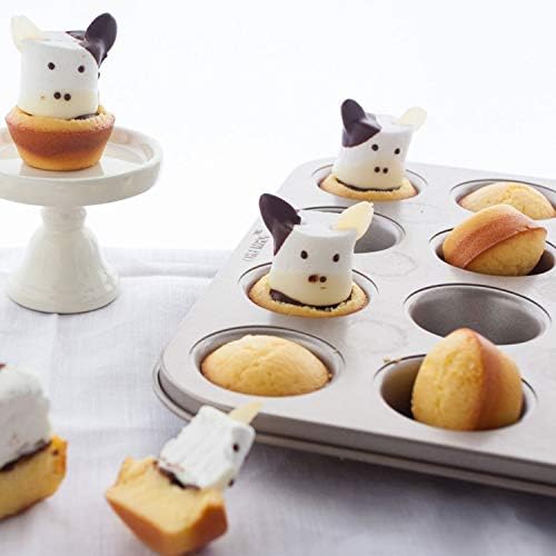 CHEFMADE Mini Muffin Pan, 12-Cavity Non-Stick Mini Cupcake Pan Bakeware for Oven Baking (Champagne Gold)