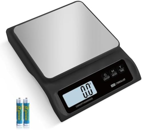 CYBERGIANT 13lb/0.1g Precision Digital Food Scale - Meal Prep Kitchen Baking & Espresso Coffee - Gram Scale with Stainless Steel Platform & LCD Display (Black)