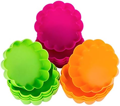 Webake Silicone Mini Tart Pan Non-stick Mini Quiche Molds Holiday Small Pie Baking Pan 3-1/4 Inch Tart Mold, Wax Melt Liners Individual Baking Cups European Food Grade (12 Pack)