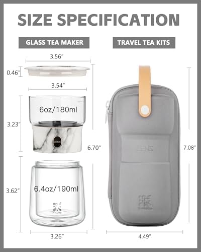 ZENS Small Tea Infuser Pot, One Touch Tea Maker for Leaf Loose Tea, Marble