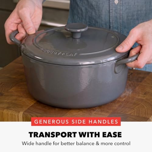 GreenPan x Bobby Flay 5.5QT Enameled Cast Iron Dutch Oven With Lid, Slate