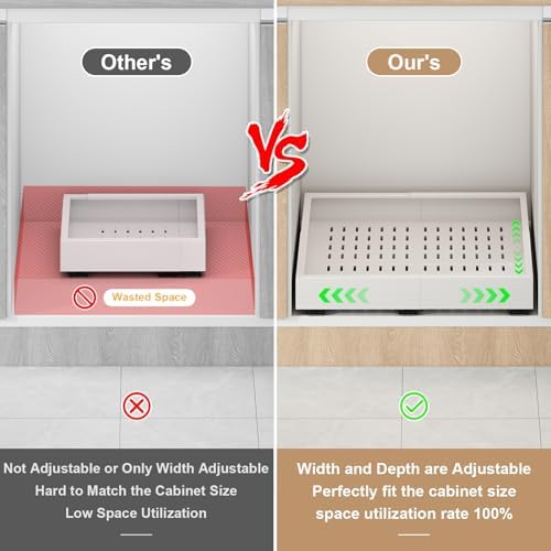 Fokyfok Pull out Cabinet Organizer,14"-21"W,17"-24"D,Expandable,Adhesive