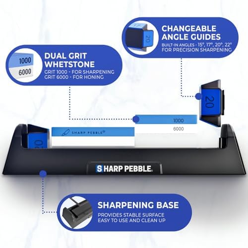 Sharp Pebble Complete Whetstone Knife Sharpening Stone Kit – 1000/6000 Grit
