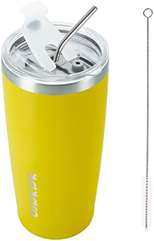 BJPKPK 20oz Coffee Tumbler with Lid & Straw, Insulated Stainless Steel Mug