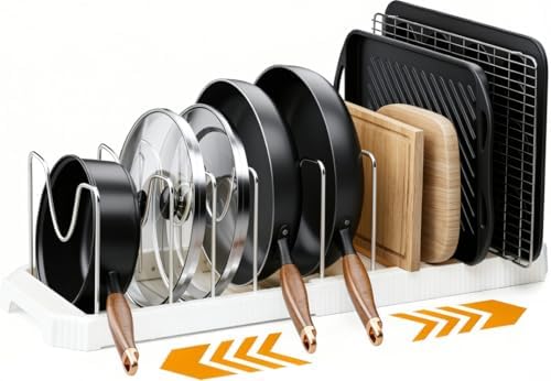 MUDEELA Pots and Pans Organizer under Cabinet, White
