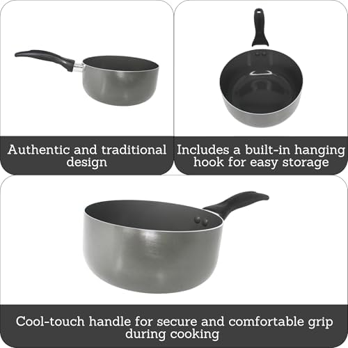 IMUSA 2 Qt Chef Cera Aluminum Ceramic Saucepan for Sauces, Gray