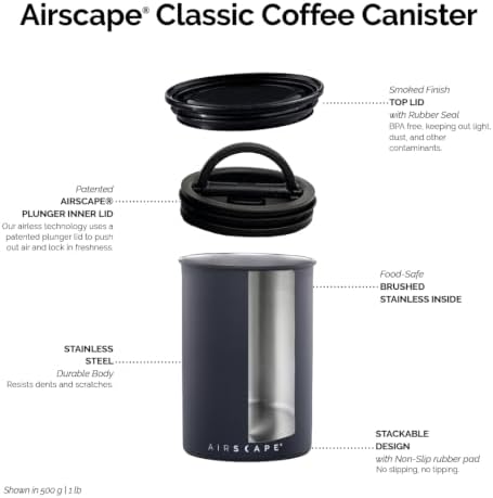 AirScape Planetary Design Stainless Steel Coffee Canister | Food Storage