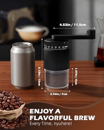 Manual Coffee Grinder with Ceramic Burr, 40g Capacity,35 Adjustable Settings,Portable Hand Mill for Espresso, French Press, Drip,Pour Over,Cold Brew,Compact and Quiet for Home Use