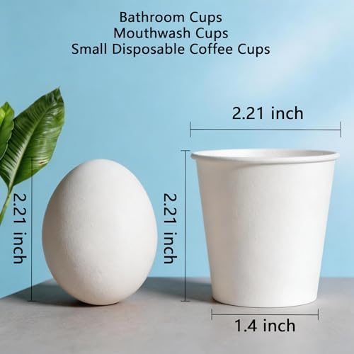 MOUMOULIFE Disposable Paper Coffee Cups 3 oz 1000 Count, Bathroom Cups, Small White Mouthwash Cups, Ideal for Parties, Bathroom Use, Picnics and Travel