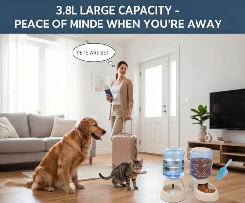 Automatic Cat & Dog Feeder and Water Dispenser Set with Scoop