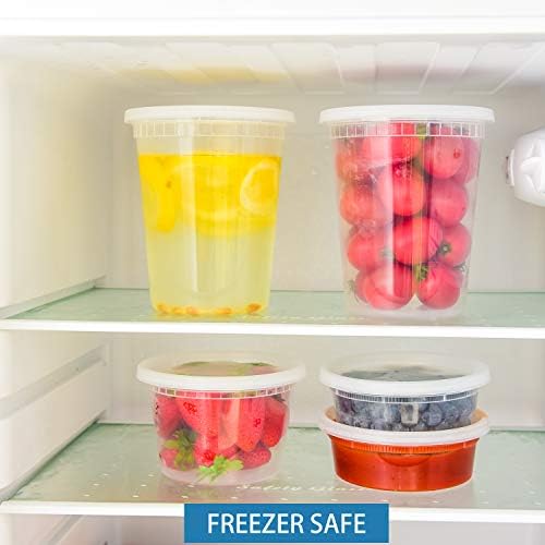 TashiBox [8 oz,16oz,32oz,48Sets,16Sets each size Plastic food storage containers with lids airtight,BPA Free,Microwave/Dishwasher/Freezer Safe