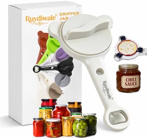 4-in-1 Jar Opener, Ruydiwale Adjustable Jar Opener for Seniors