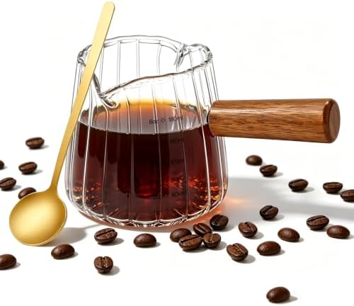 Espresso Cups 6 OZ, Dual Spout Espresso Shot Cups with Coffee Spoon
