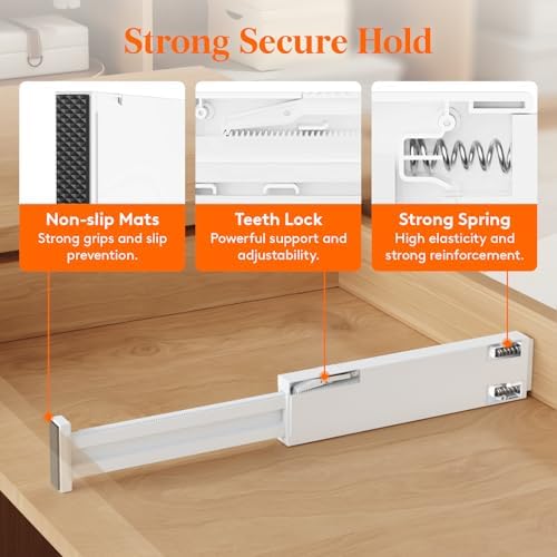 Lifewit 2.36" Upgrade Kitchen Drawer Dividers, Adjustable Drawer Organizer