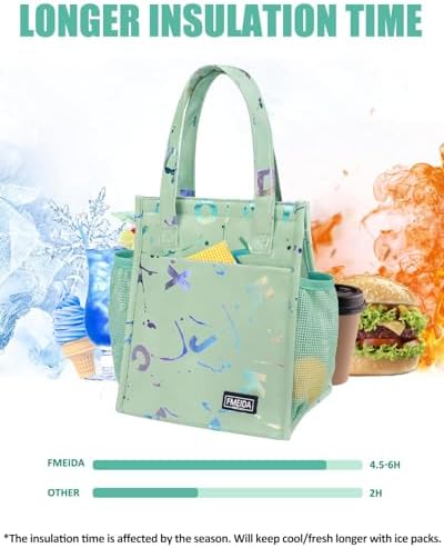 6.75L Small Insulated Lunch Bag, Reusable Cooler Tote Thermal Snack Bag