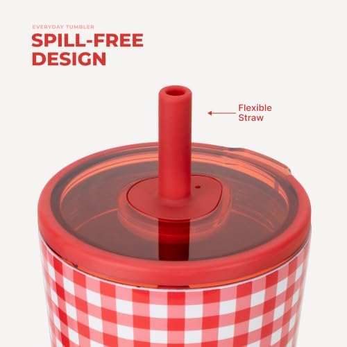 HydroJug Everyday Tumbler 20 oz, Ceramic-Lined Straw Cup, Summer Picnic