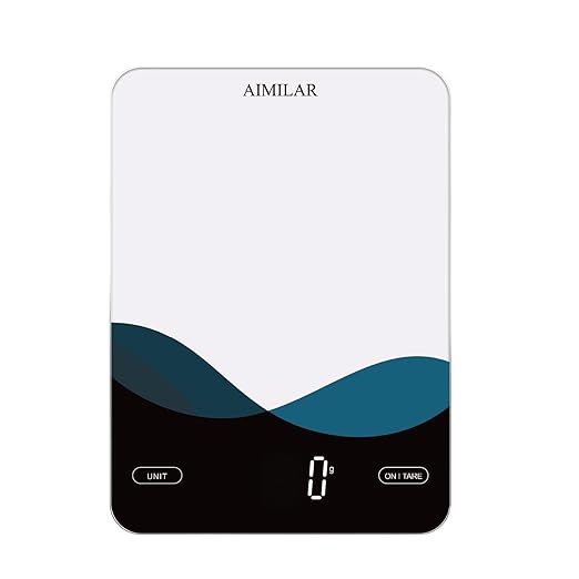 AIMILAR Bluetooth Kitchen Scale 10kg/22lb - Smart Nutrition Food Scale with App Calorie & Macro Tracker, Nutritional Analysis, USB-C Rechargeable, Tempered Glass, LED Display, Tare, g/lb:oz/oz/ml