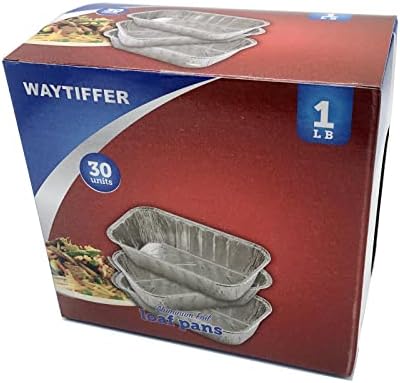 Waytiffer 30 Pack 1Lb mini Loaf Pans Heavy Duty Disposable Aluminum Foil Bread Tins Standard Size - 6" X 3.5" X 2.5" Oven Safe Sturdy Small Bread Tin Pans-1 Pound Loaf Pans …