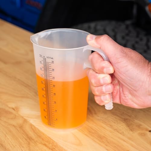 32oz (1 Quart) Measure Pitcher with Convenient Conversion Chart – Extra Strong Food Grade – Great for Cooking, Home Hobbies, Shop Oil and Fluids, Spa Chemicals with High Chemical Resistance by Turnah