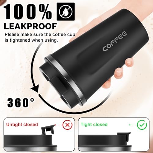MOMSIV 17oz Travel Coffee Mug, Insulated Coffee Cup with Leakproof Lid