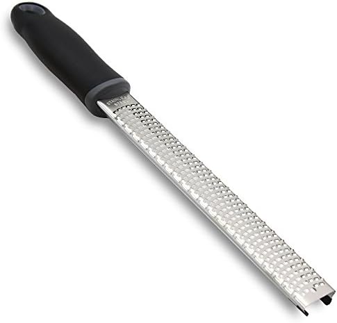 8-Inch Lemon Zester & Cheese Grater, 18/8 Stainless Steel, Black