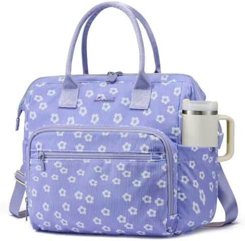 LOVEVOOK Lunch Bag Women, Insulated Lunch Box for Women with Cup Holder