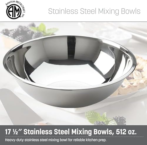 American METALCRAFT, Inc. SSB1600 Mixing Bowl, Stainless Steel, 16 Quarts, 17-1/2' Dia.