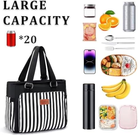 HSHRICH Insulated Lunch Bag Women - Large Tote Lunch Box For Work
