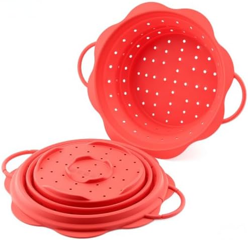 Collapsible Silicone Colander for Kitchen，Foldable Pasta Vegetable Strainer