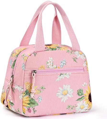 Lunch Bag for Women, Corduroy Small Insulated Lunch Box