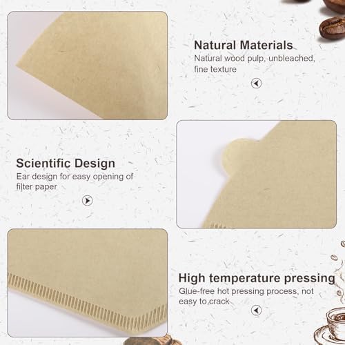 100 Count #4 Cone Coffee Filters 8-12 Cup Compatible with Ninja Maker