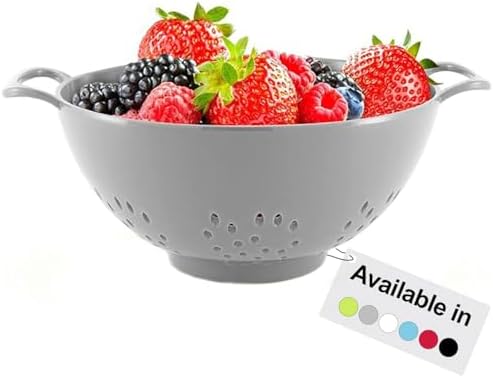 Meadow Lane 6-Inch Small Colander, 3-Cup Food Strainer, Silver Gray