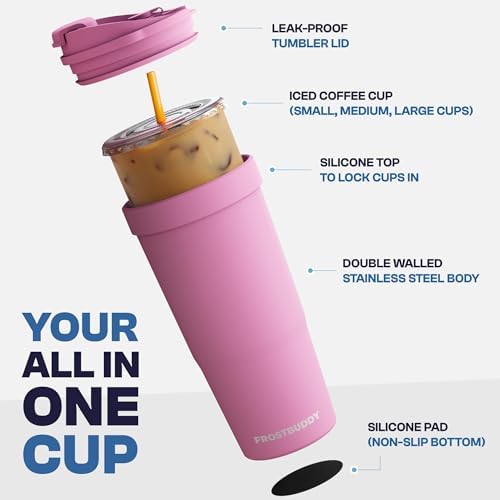 Frost Buddy Togo Buddy 30oz Tumbler - Spill-Proof Flip Lid (Black Floral)