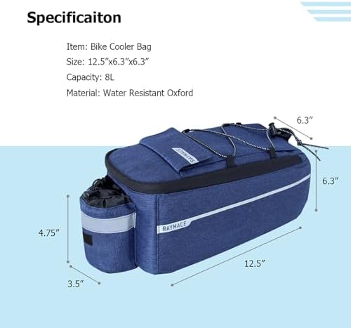 RAYMACE Bike Rear Rack Bag, Bike Trunk Cooler Bag