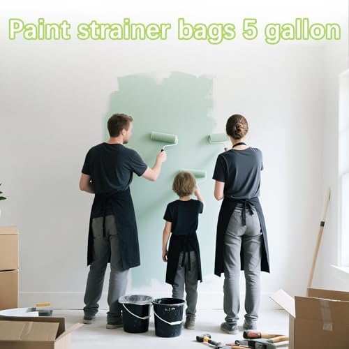 35 Pcs Paint Strainer Bags 5 Gallon, Bucket Paint Filters Strainer 5 Gal with Stretchable Elastic Top Opening paint Screen for 5 Gallon Bucket Nylon White Fine Mesh Bag for Gardening, Plant Protection