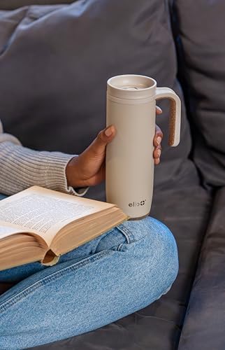 Ello Magnet 18oz Insulated Stainless Steel Travel Mug with Handle,Limestone