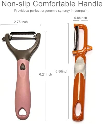 3Pack Carrots Potato Vegetable Peelers for Kitchen fruit Y Peeler for Apples with Carbon Steel Blade