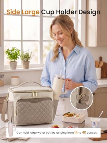 LOVEVOOK Lunch Box for Women, Wide Opening Cute Insulated Lunch Box Bag