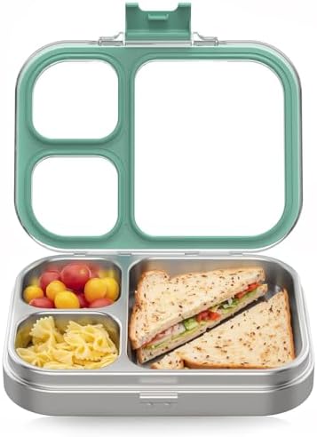 HOMEKOL Stainless Steel Bento Lunch Box, Green, 3.3Cups