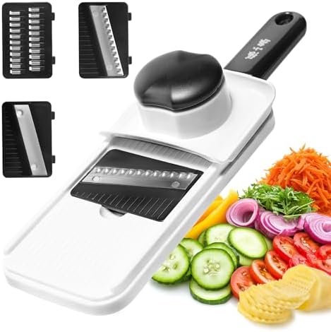 3‑In‑1 Handheld Mandoline Slicer, Stainless Steel Sharp Blades