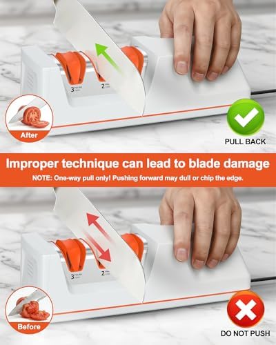 Electric Knife Sharpener with Replaceable Sharpening Head