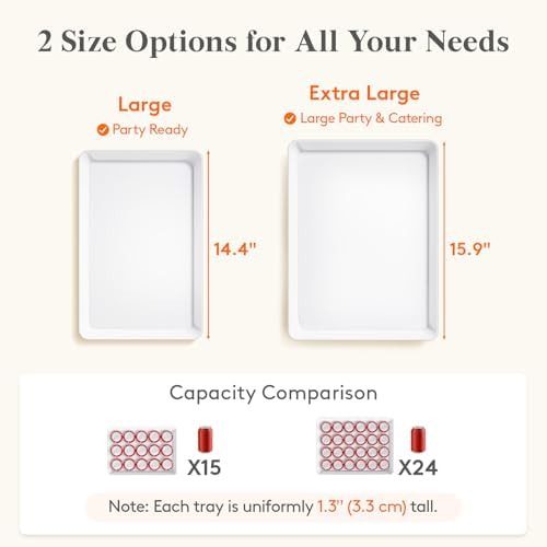 Lifewit 4-Pack Large Serving Tray, 14.5 x 9.5 Plastic Food Serving Platter